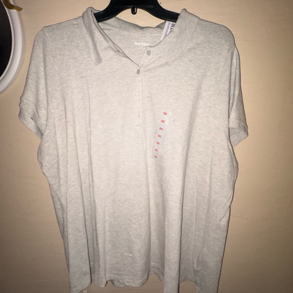 Old Navy Light Gray Polo Shirt